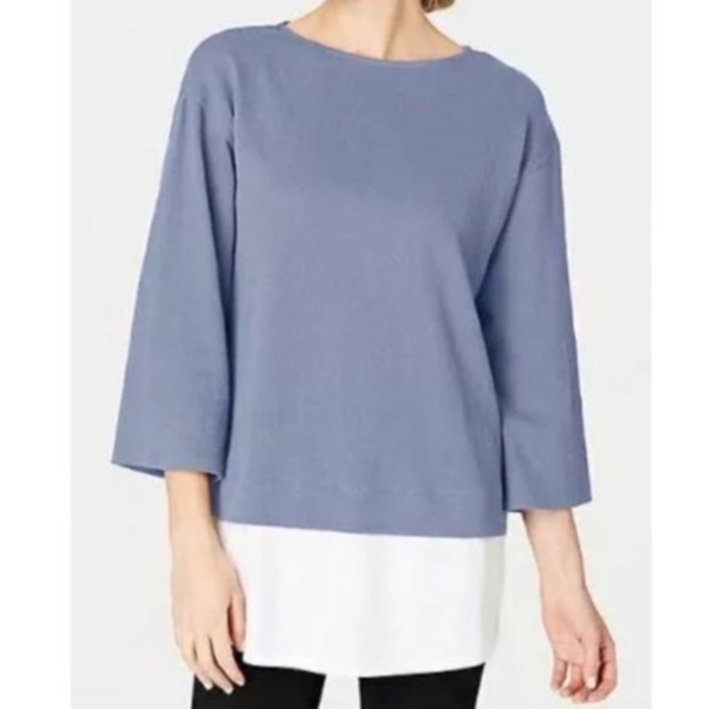 Pure Jill Bluebell Layered Knit Linen Tunic